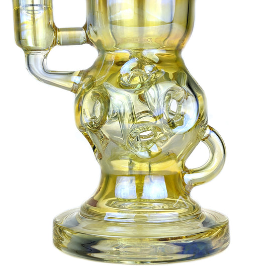 11" Gold Fumed Fabb Egg Recycler Water Pipe/Dab Rig